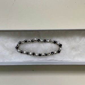 Hand-Painted Black and White Evil Eye Bracelet